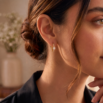 Stellar Spark Gold Hoop Earrings