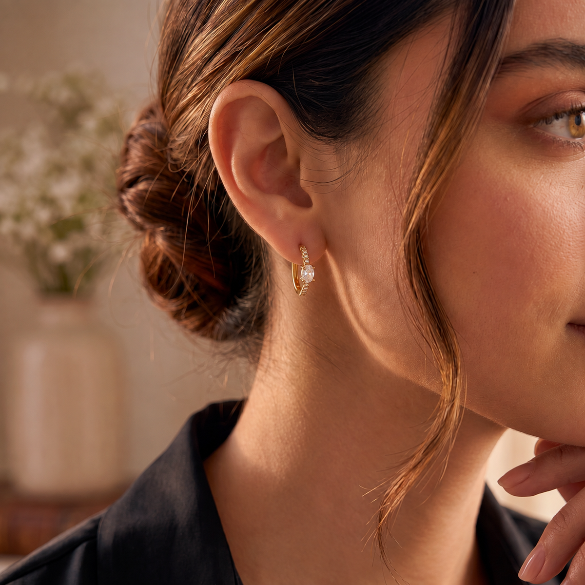 Stellar Spark Gold Hoop Earrings