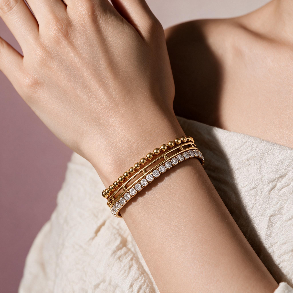 Trinity Chain Gold Bracelet