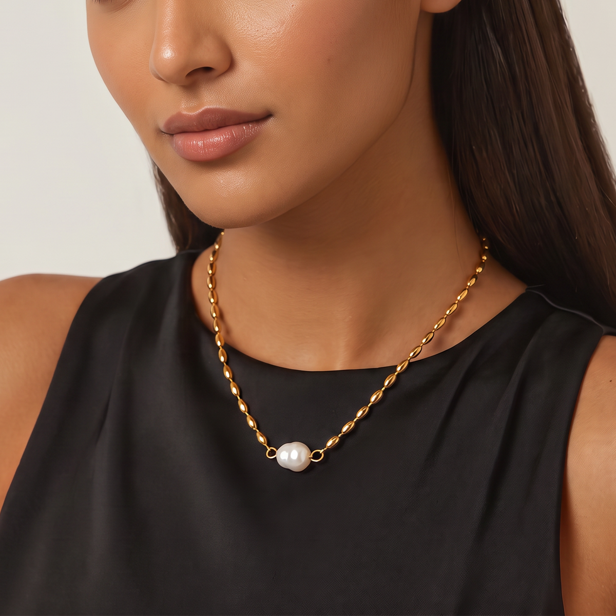 Elowen Pearl Gold Necklace
