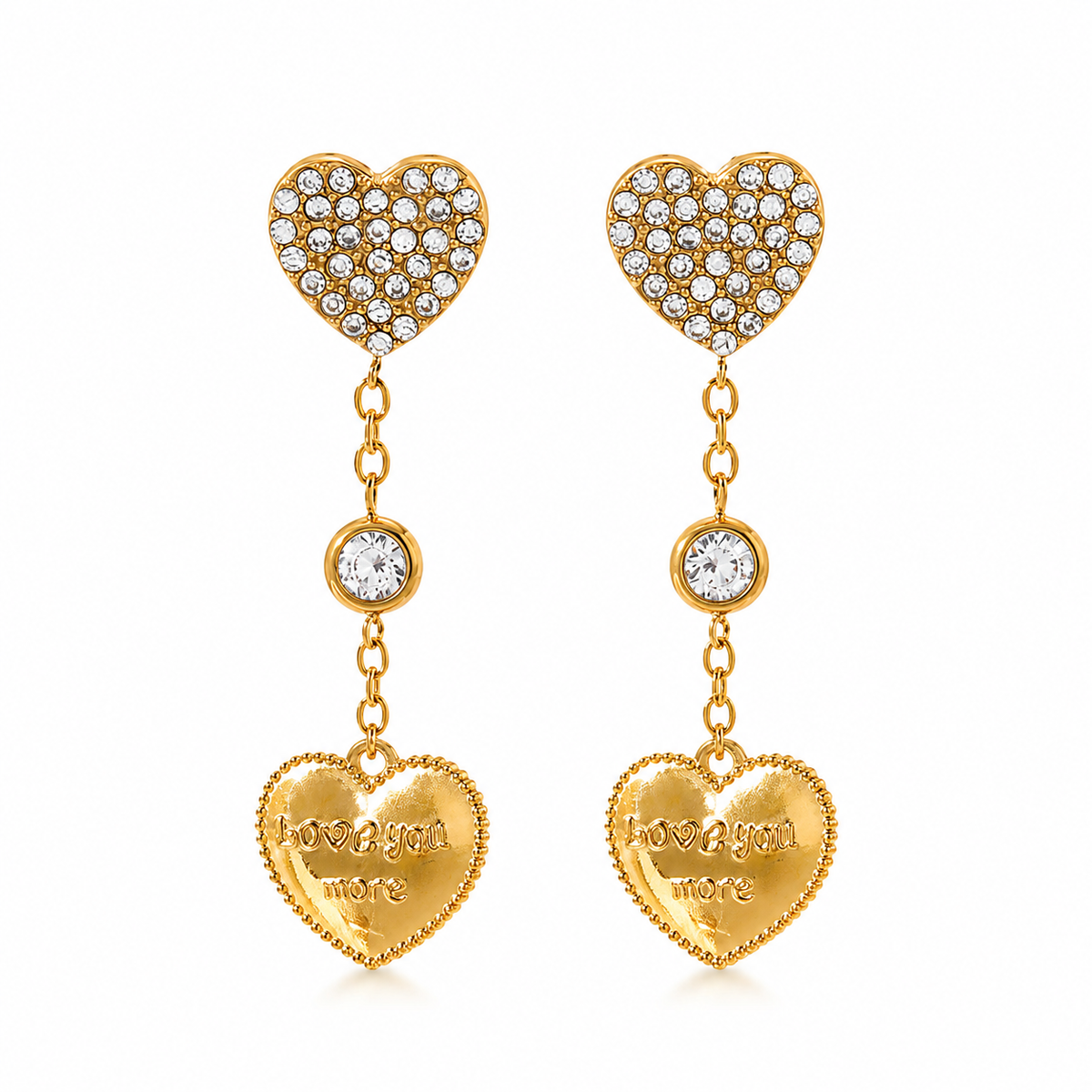 Forever Heart Gold Earrings