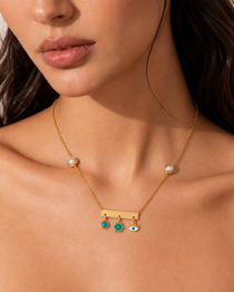 Mystic Eye Charm Gold Necklace