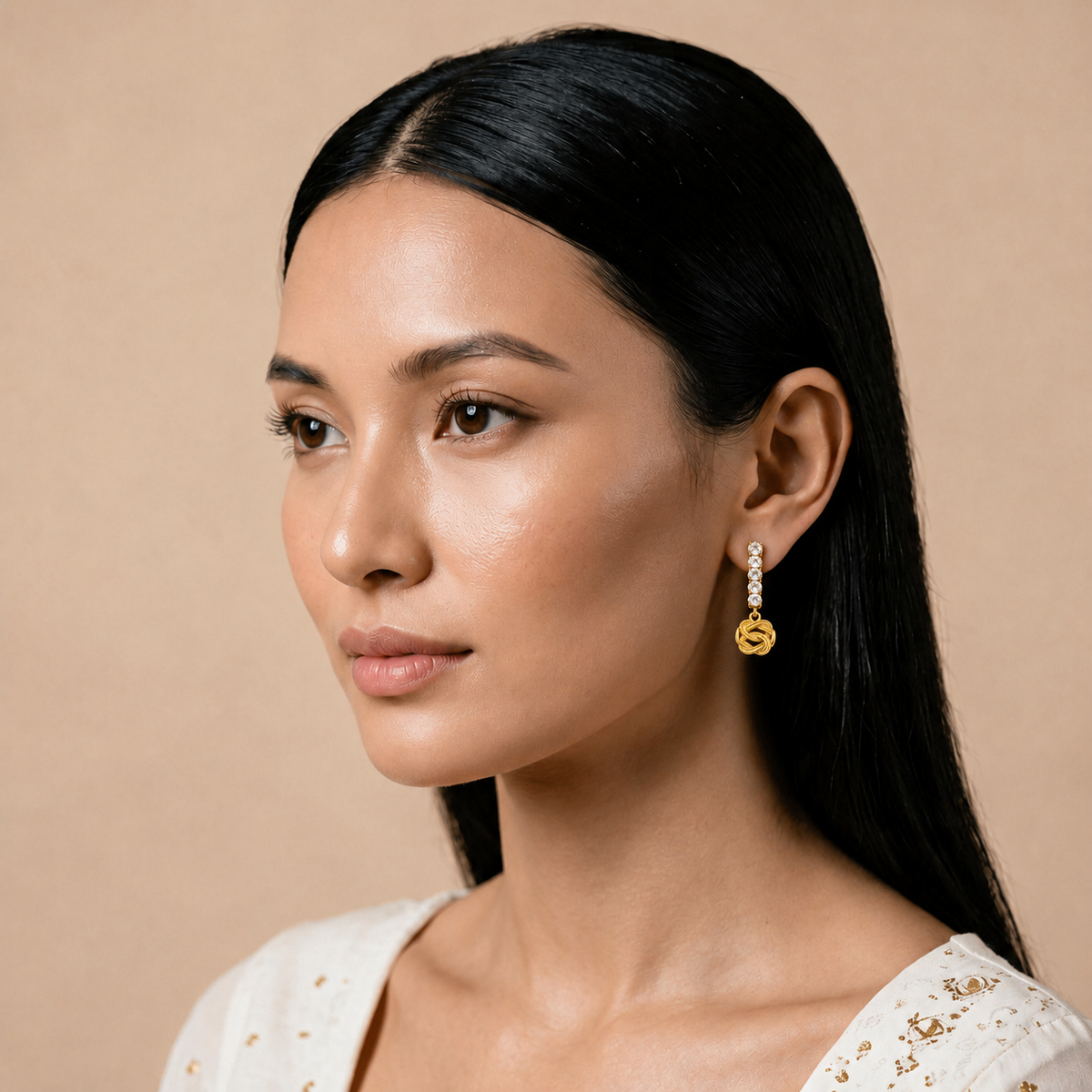 Eternal Drop Gold Earrings