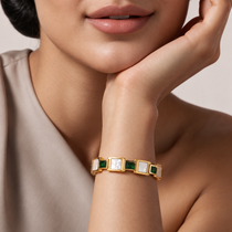Emerald Gold Plated Bangle