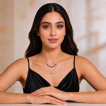Solara Evil Eye Burst Gold Necklace