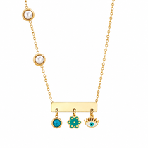 Mystic Eye Charm Gold Necklace