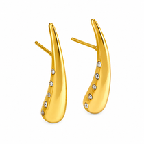 Curve Drop Gold Earrings